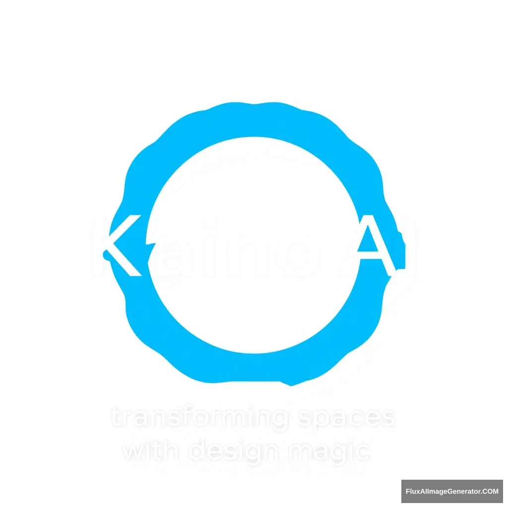 A blue logo with the words "KainoAI" to express "transforming spaces with design magic".