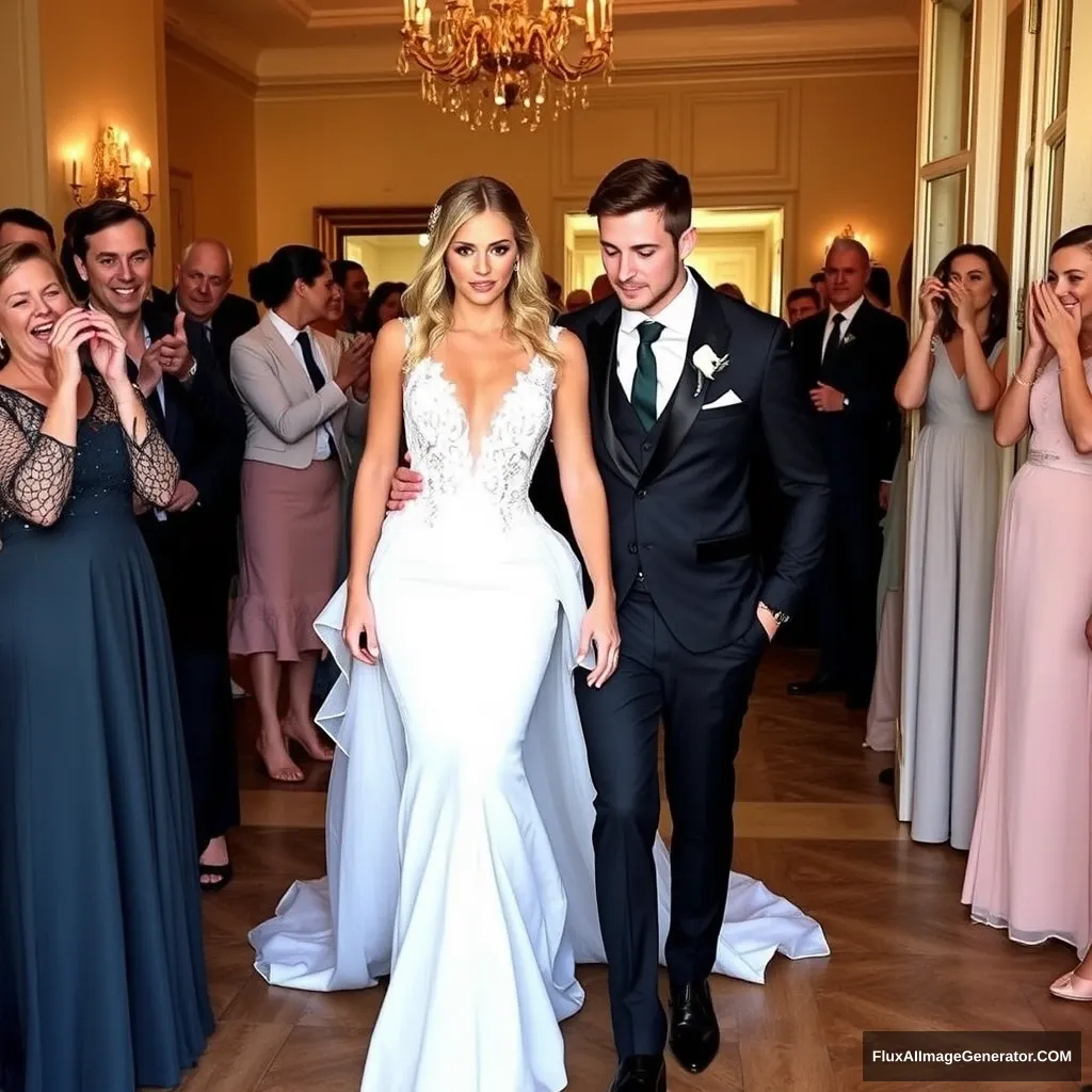 Fitness model influencer Emma's daring wedding dress. - Image