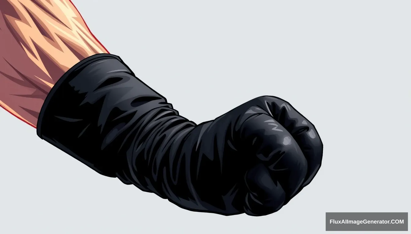 cel shaded art, fist, black gloves - Image