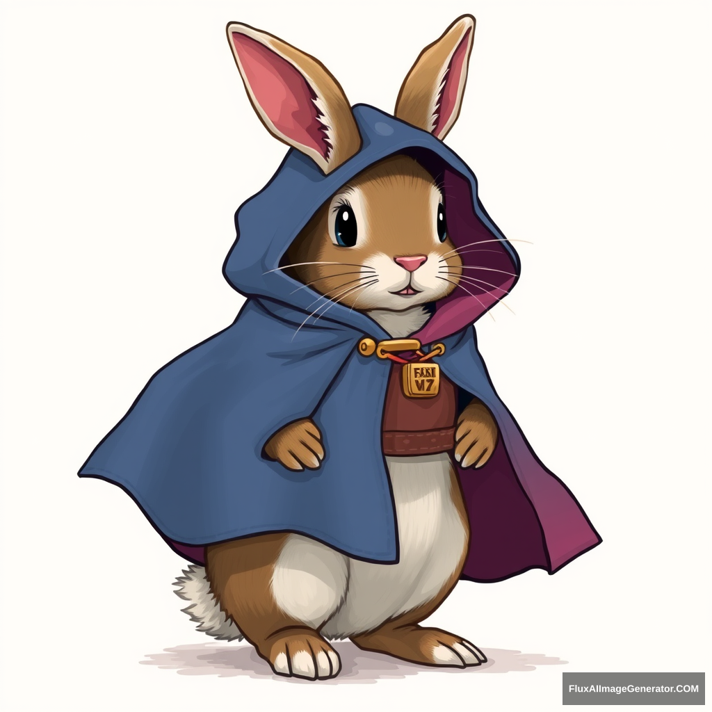 A rabbit wearing a magic cloak.