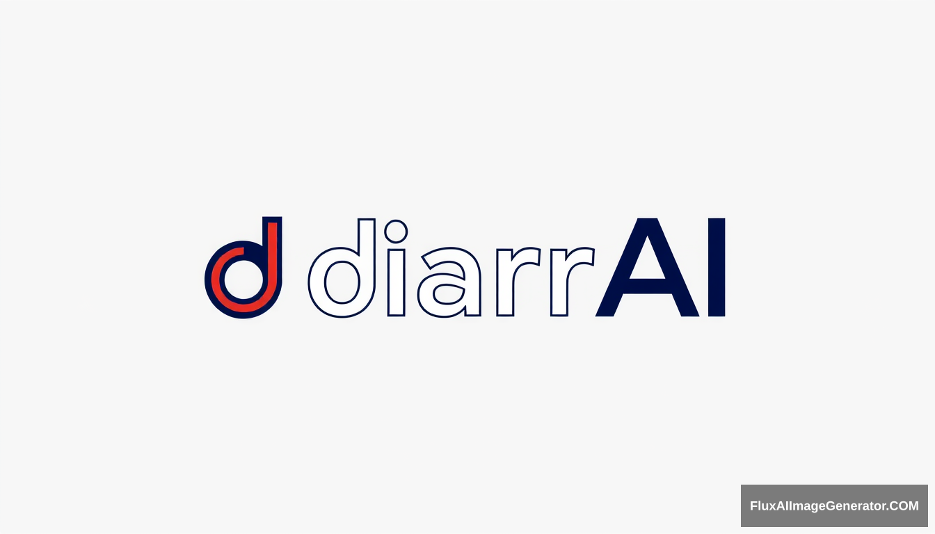 SVG logo design for 'diarrAI' text, intended for use on a web page. Represents a high-tech AI solutions company with a futuristic and advanced feel. Incorporate elements from computer technology, digital interfaces, and electronic circuits. The design should evoke a sense of innovation and appear as if it’s from 3000 years in the future.