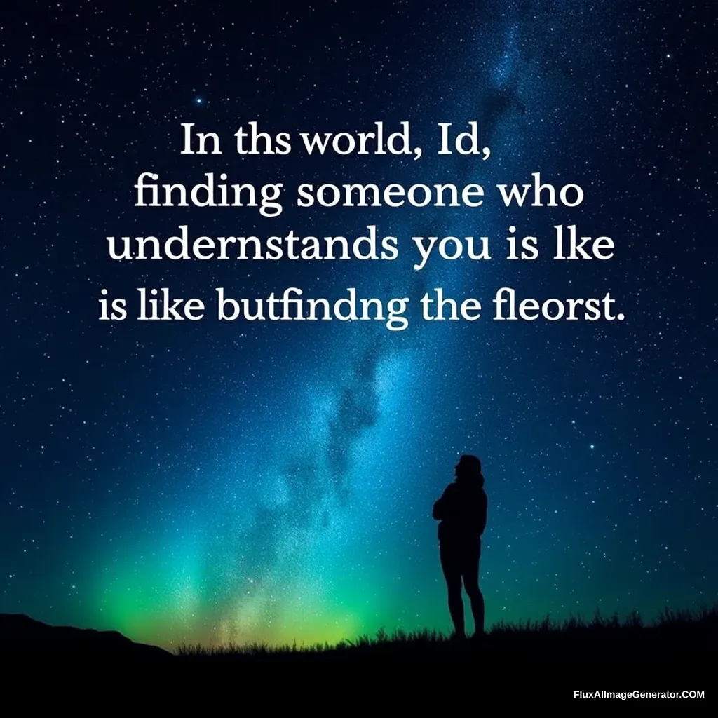 "In this world, finding someone who understands you is like finding the brightest star in the vast night sky."