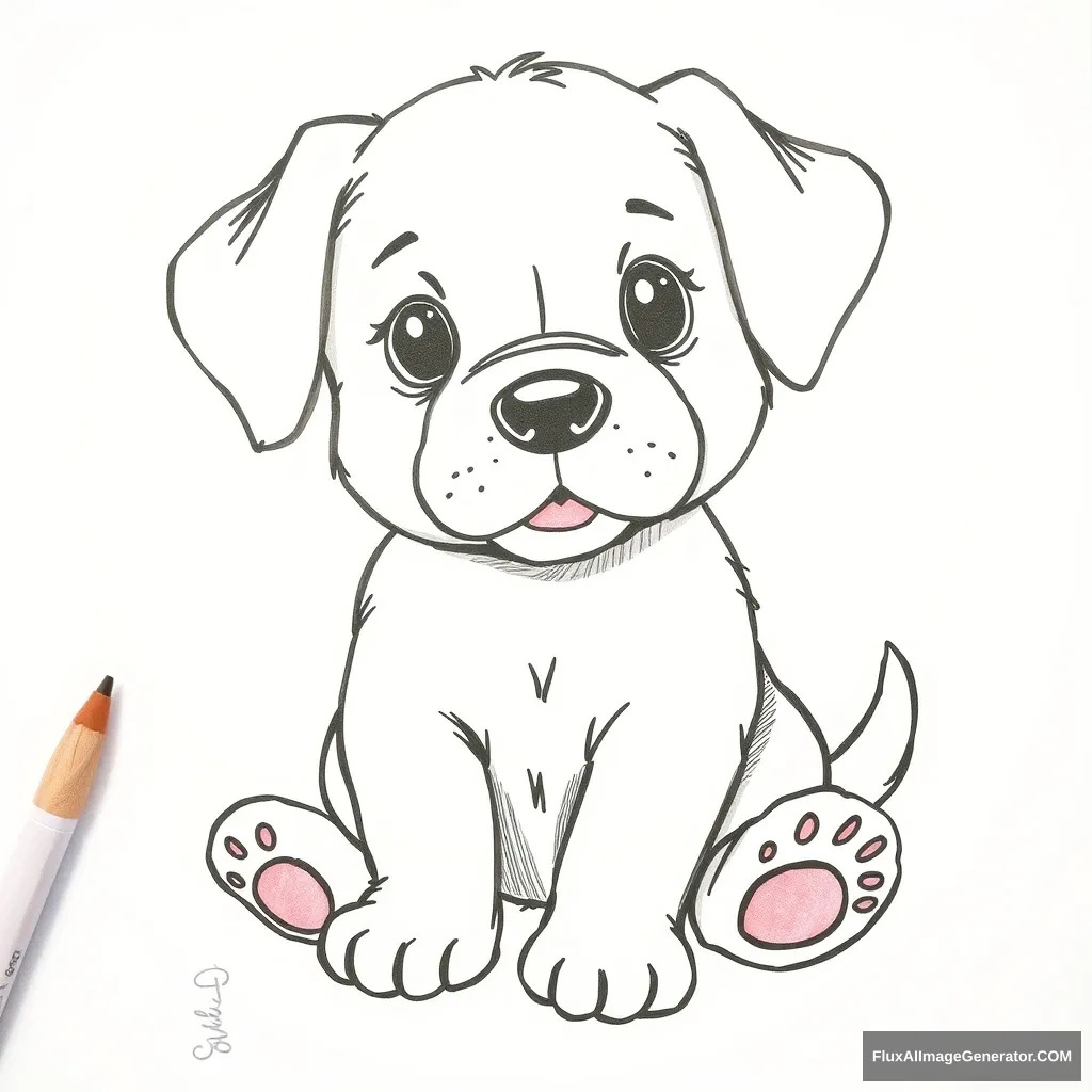 Draw a puppy. - Image