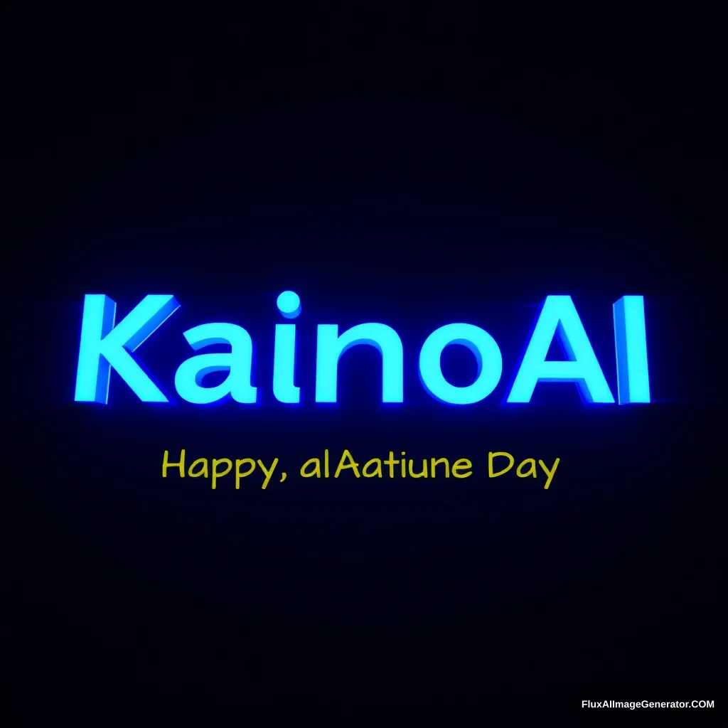 A blue word "KainoAI" to celebrate Singapore's National Day. - Image