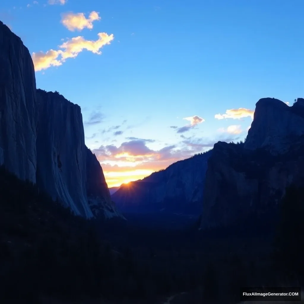 A blue sunset at a national park in the United States.