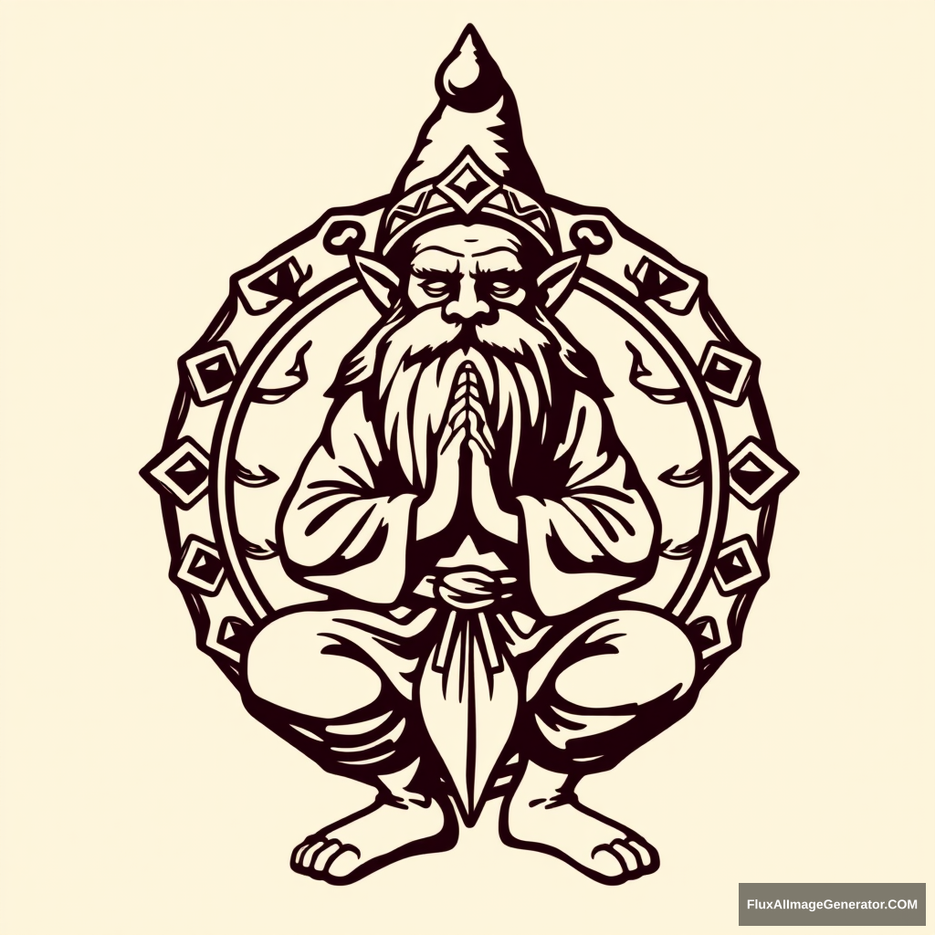 The emblem of the sturdy dwarf yoga Tolkien. - Image