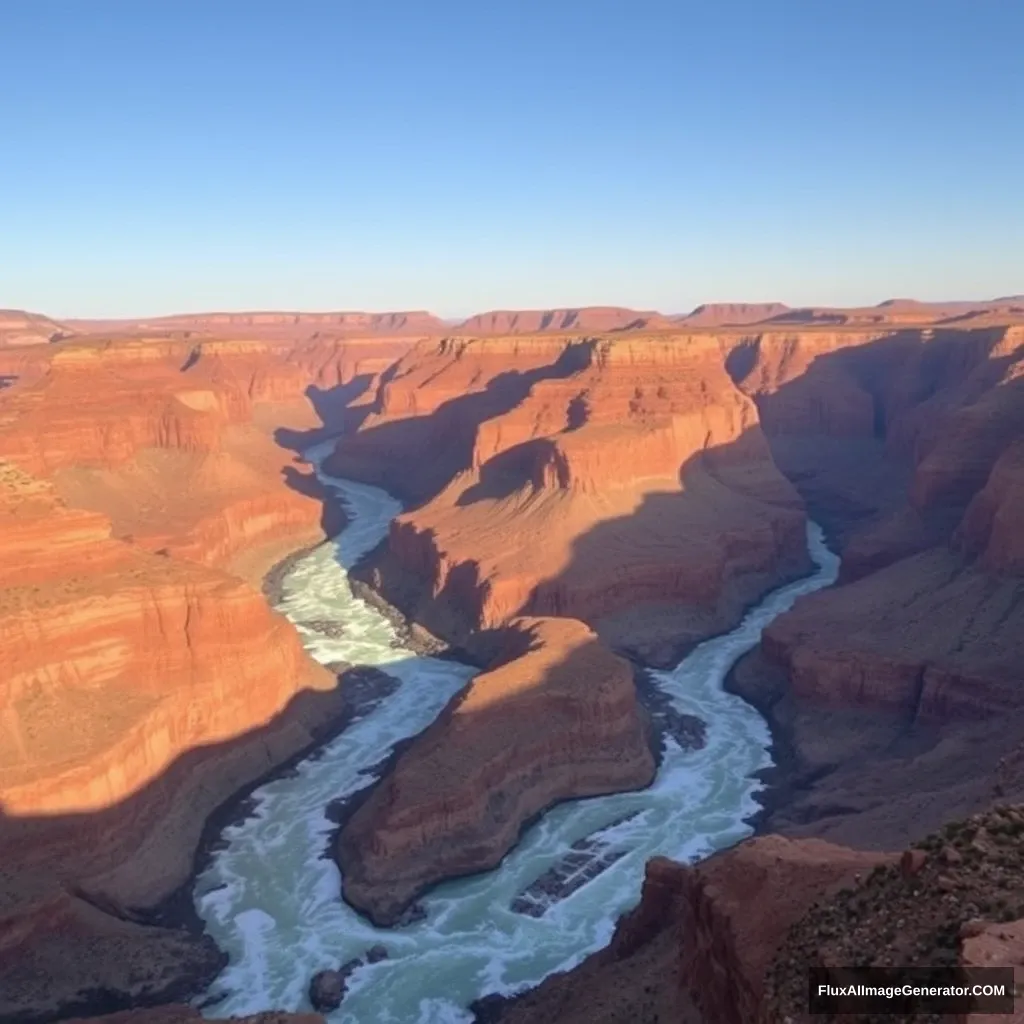 The rushing mountain torrents flow through the Grand Canyon. - Image