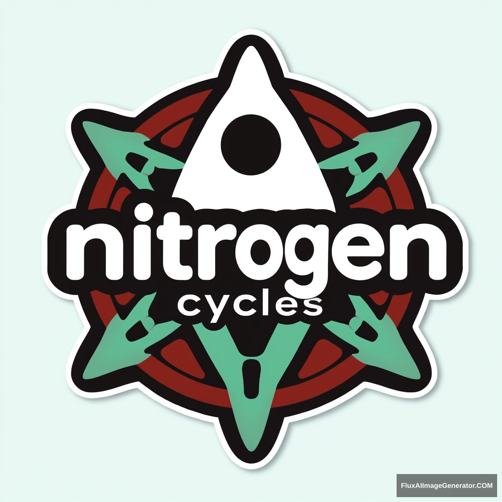 Design a sticker with the word “nitrogen cycles” in the center. - Image