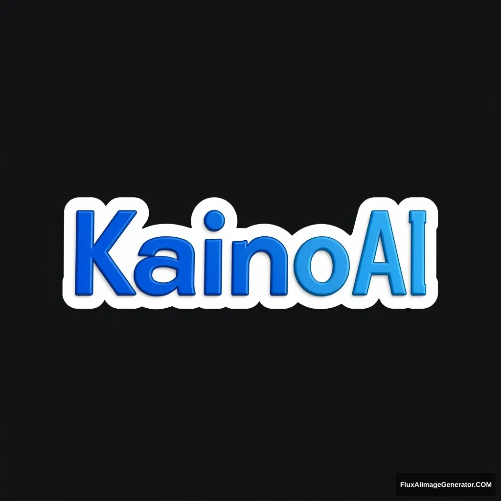 Design a 3D logo with blue words "KainoAI" with Singapore background.