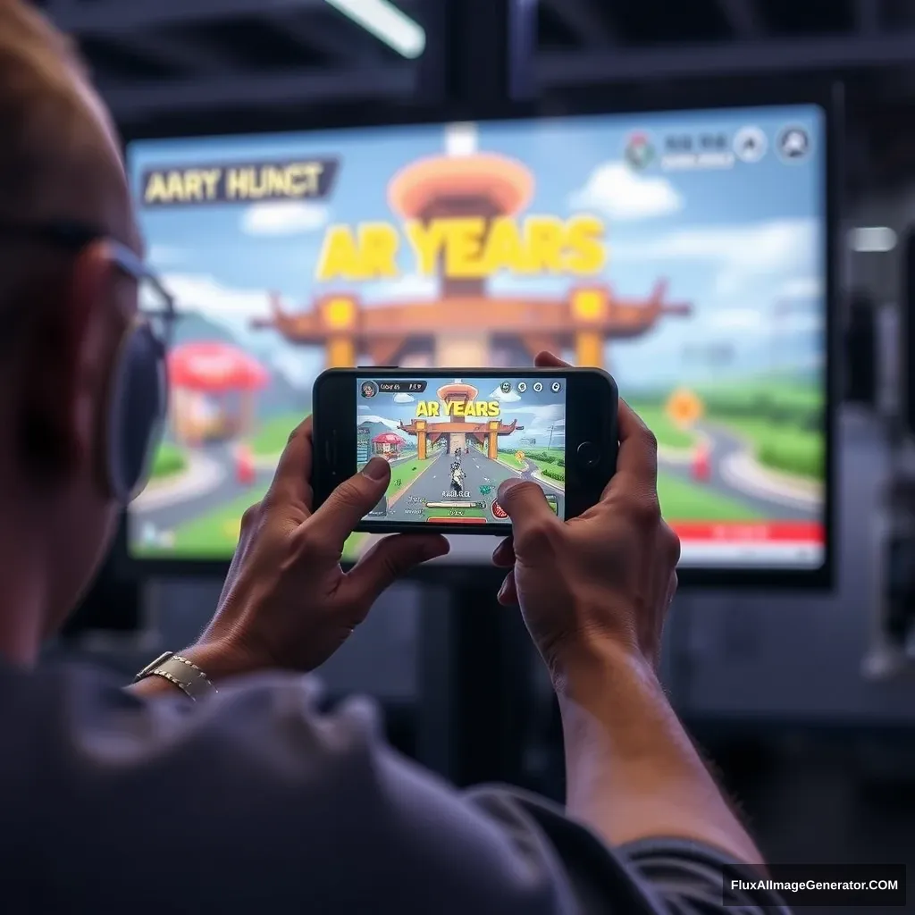 A person is playing an AR game. - Image