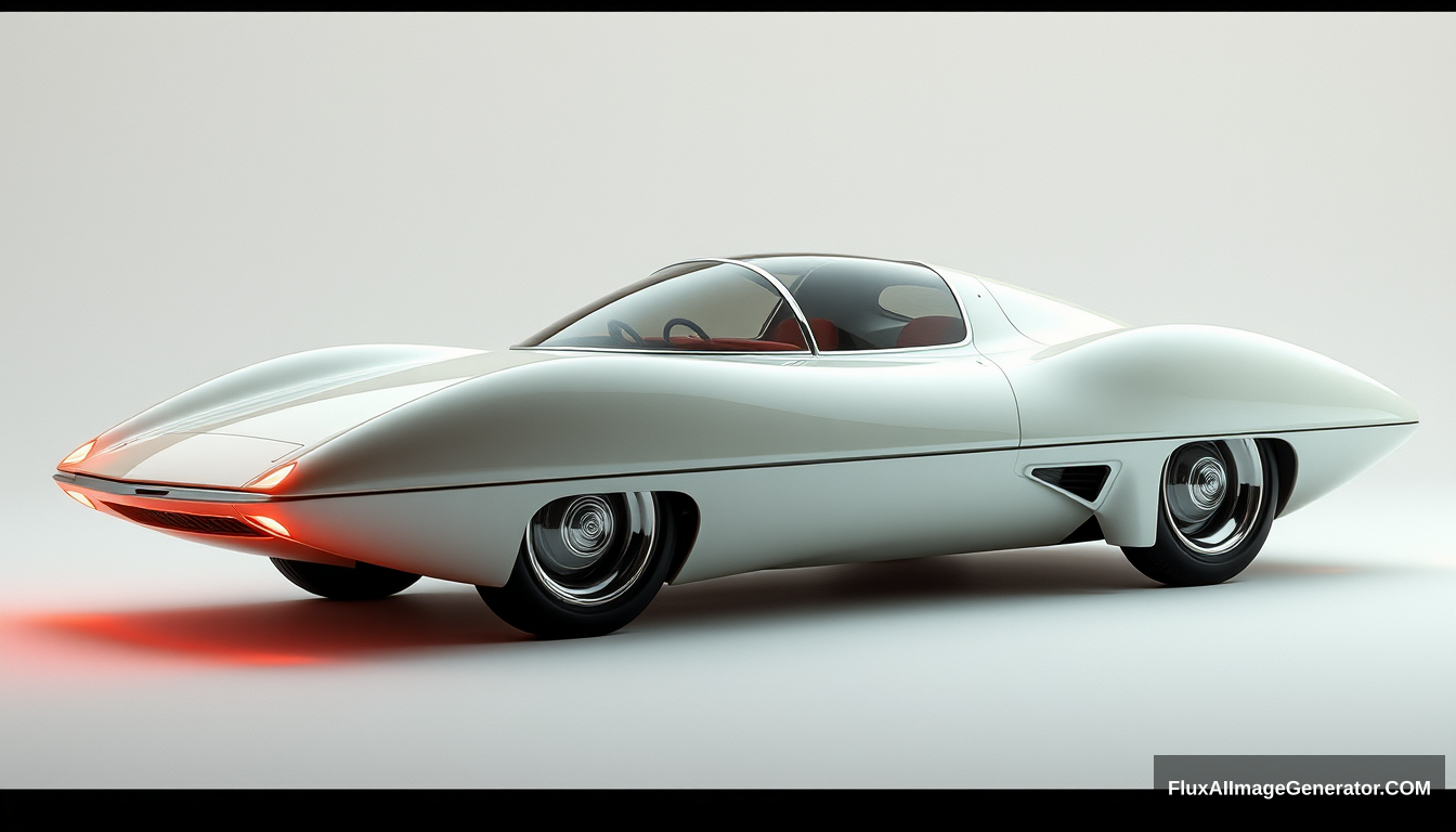 Ultra futuristic concept car, circa 1965, 4k. - Image