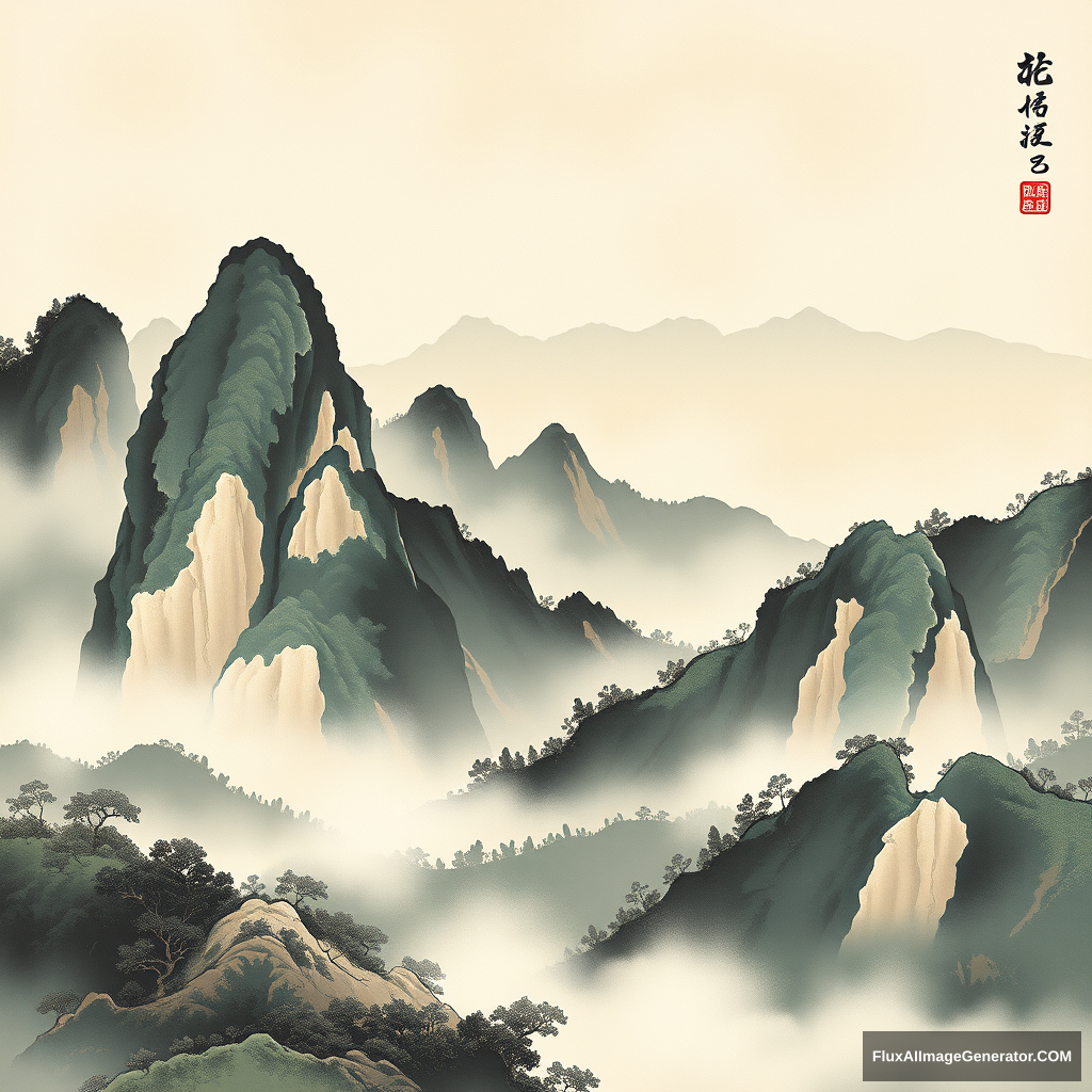 "Langshan Landscape Painting." - Image