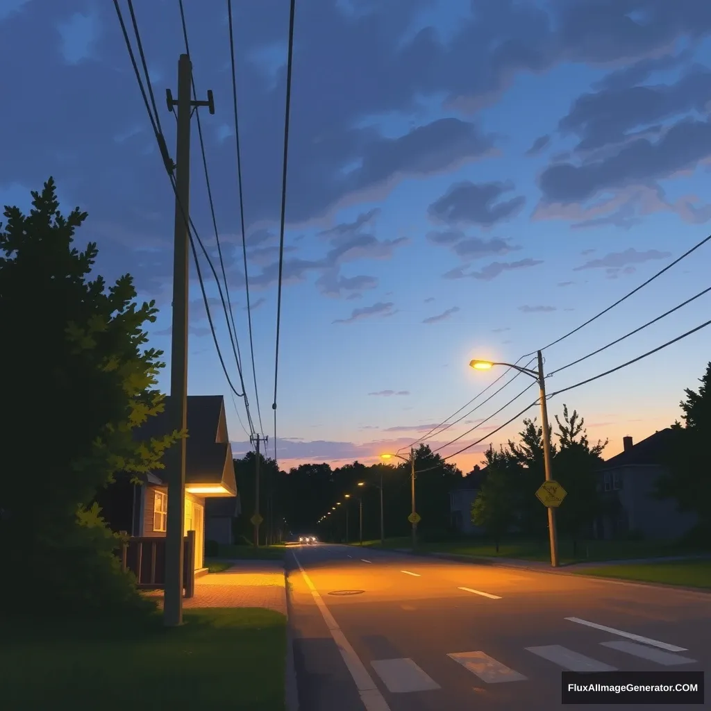 "On the way home from school in the evening, lights." - Image