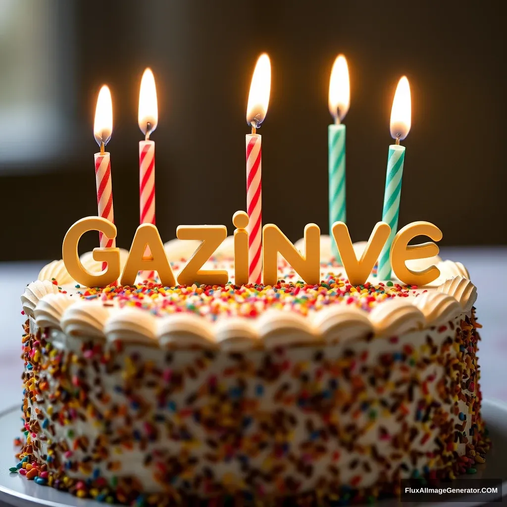 birthday cake with word Gazinves