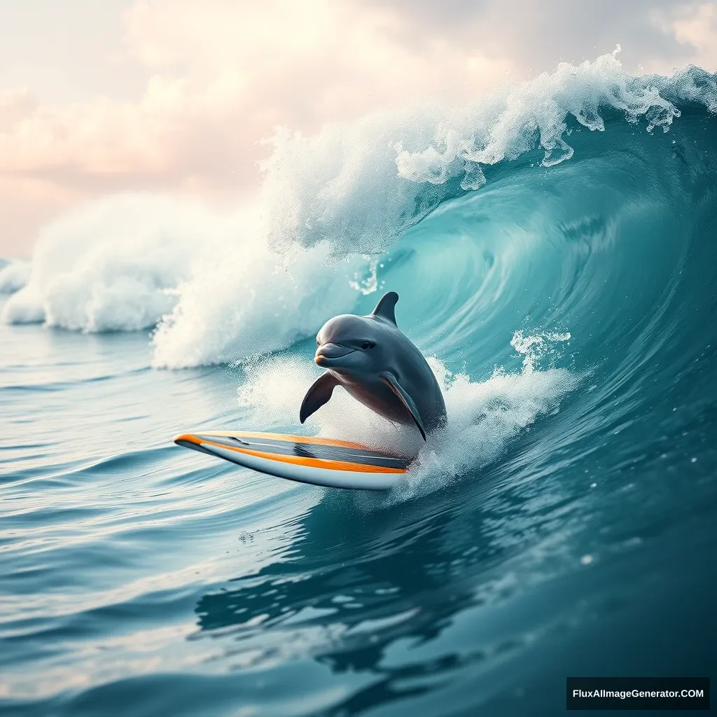 "A dolphin on a surfboard swims through the waves of the workweek." - Image