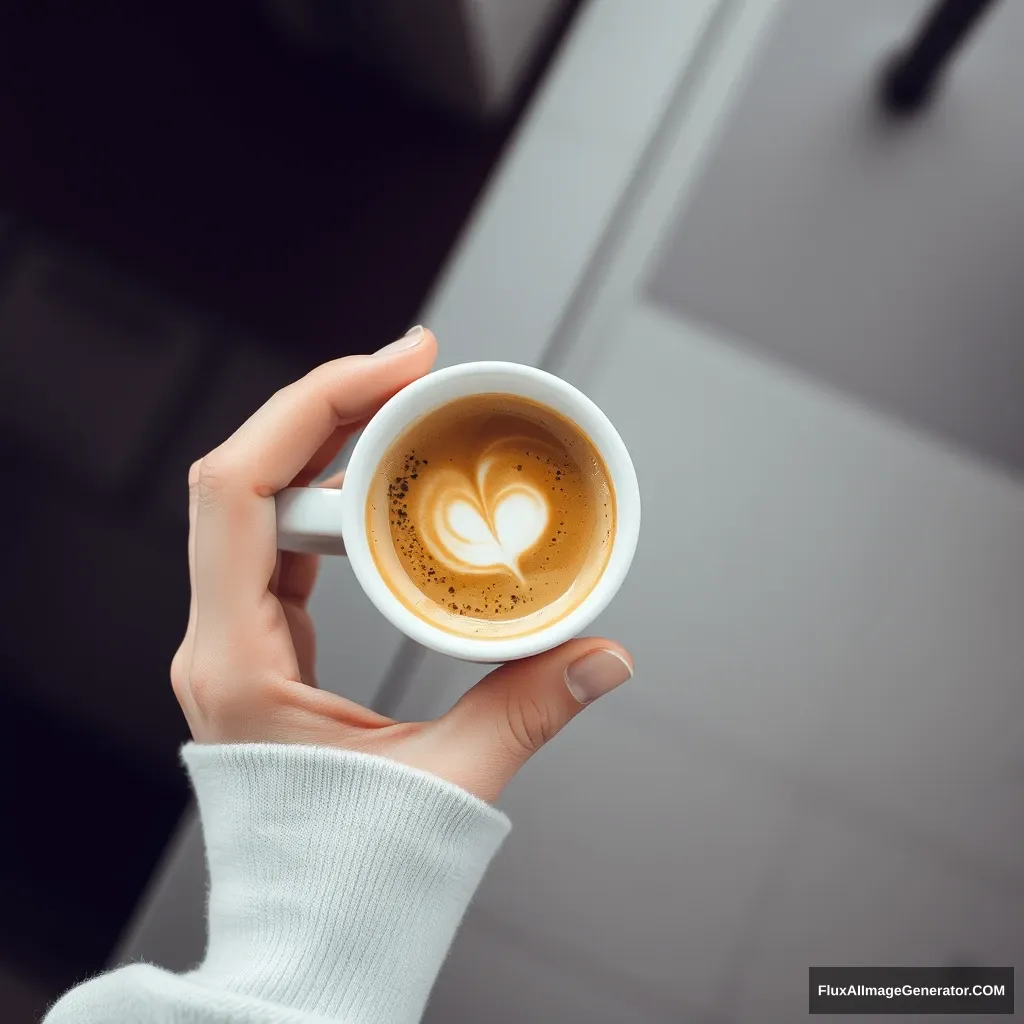 a hand holding a cup of coffee