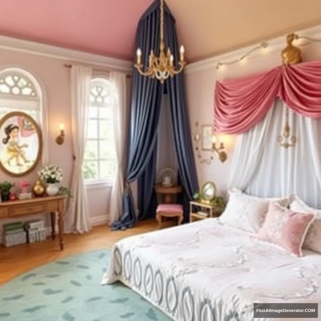 A fairy tale style bedroom in reality