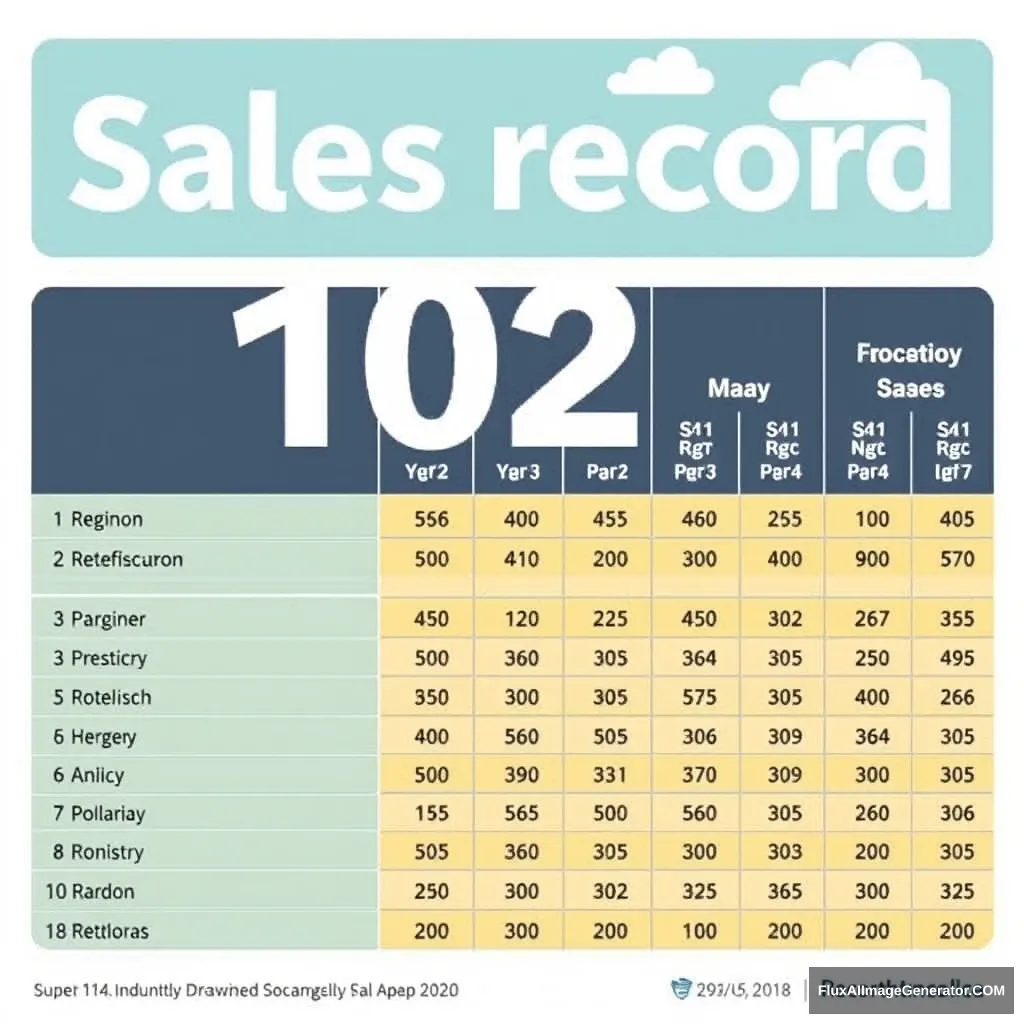 Sales record of 102 chart