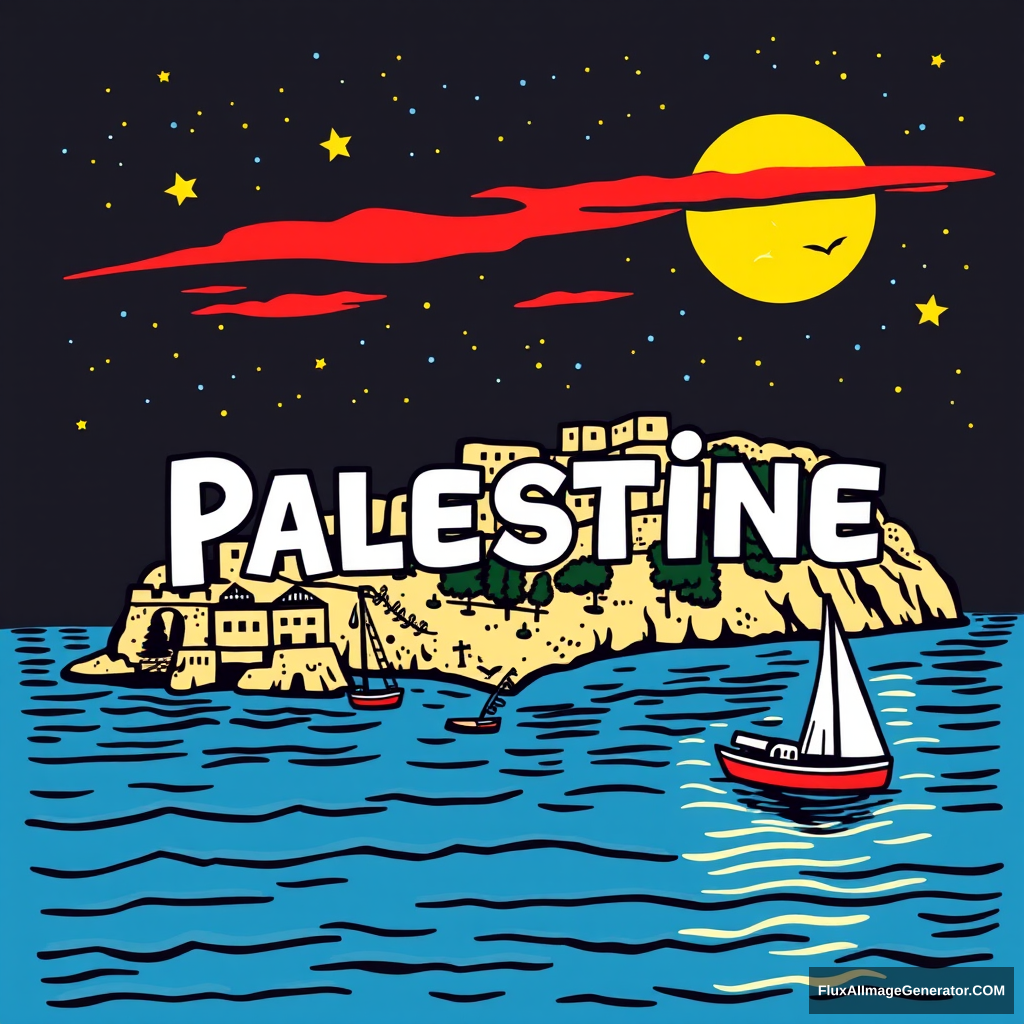 "PALESTINE" WITH GROOVY FONT - Image