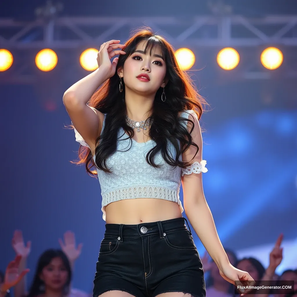 KPOP idol, female, stage, astonishment, enchanting - Image