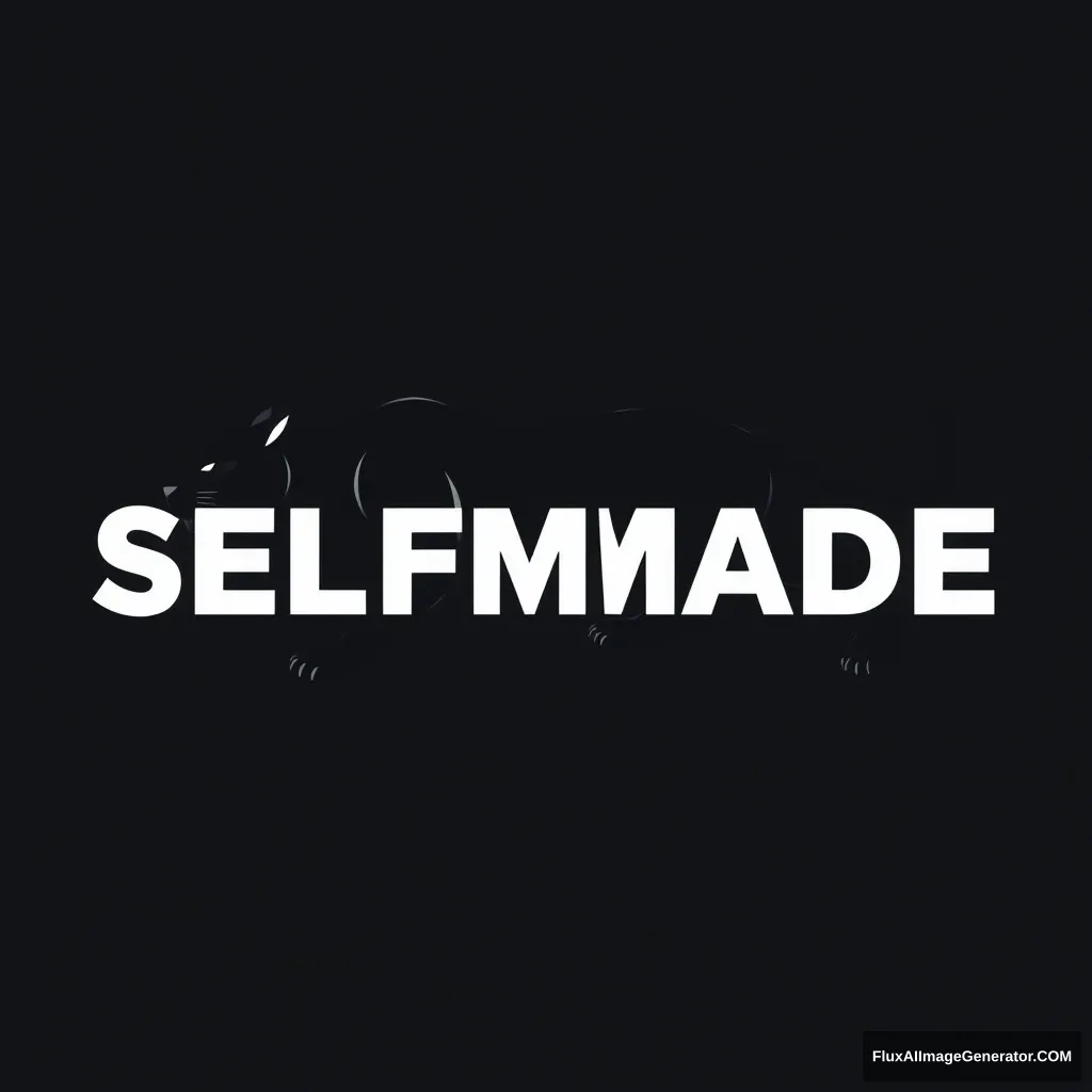 The word "SELFMADE" in all caps where the shapes of all the letters combine to form a panther using only clever typography. - Image