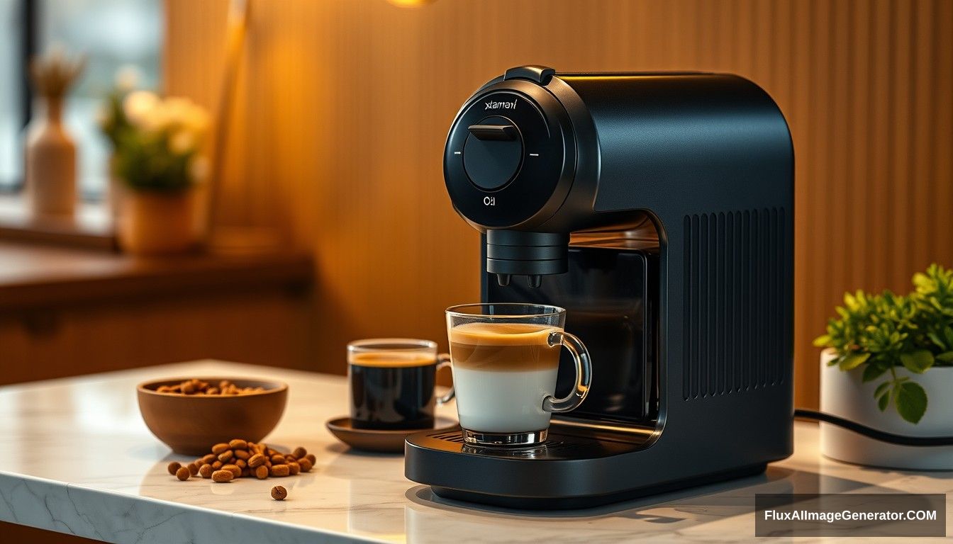 A coffee machine, beautiful, Xiaomi style.