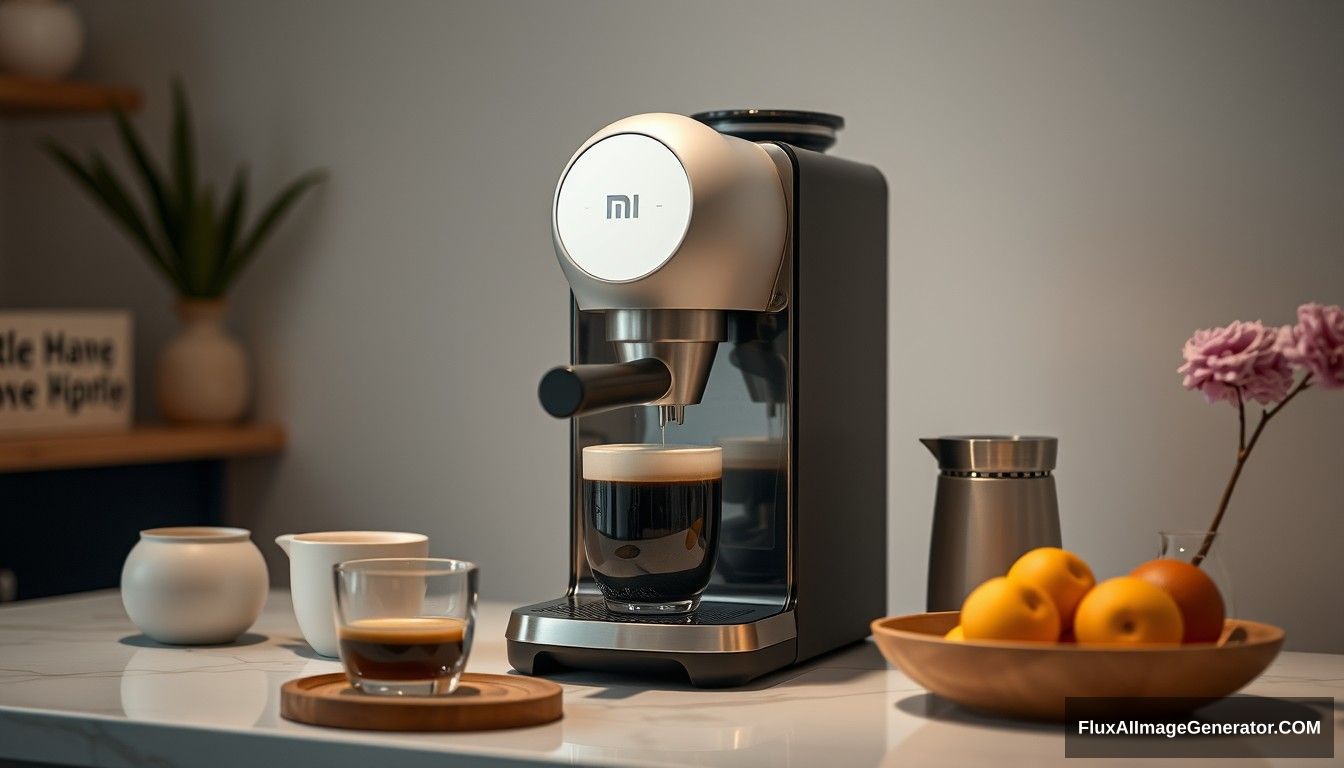 A coffee machine, beautiful, Xiaomi style.