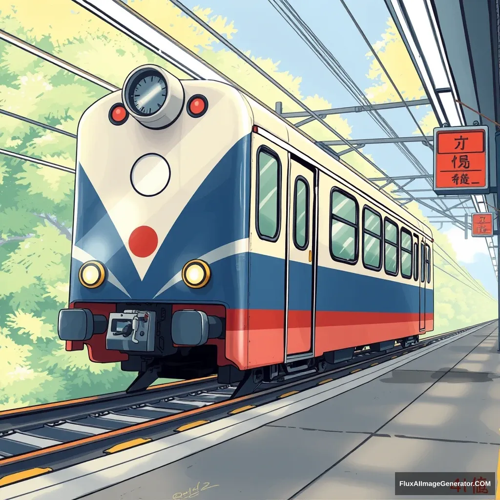 "Train anime style, Japanese Miyazaki" - Image