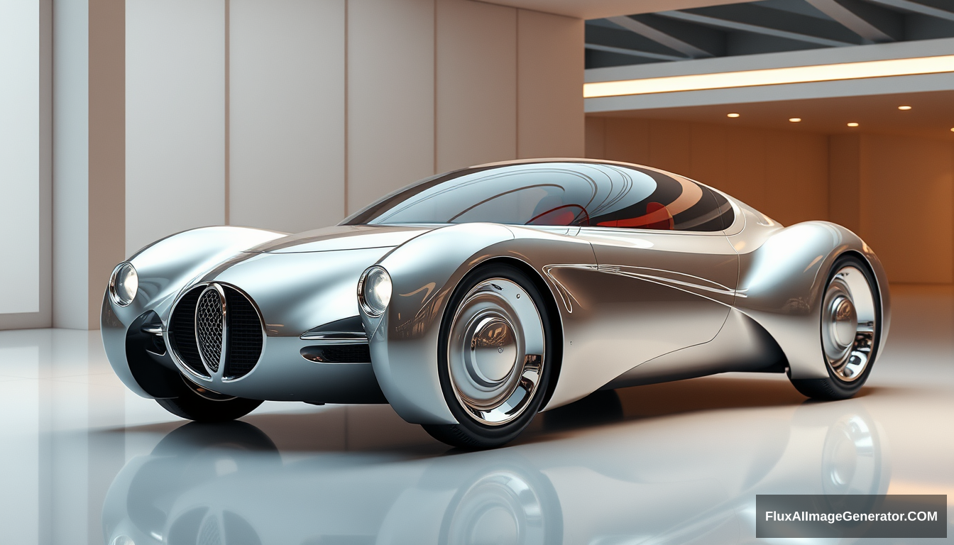 a 1950s futuristic concept car, 4k, photographic.