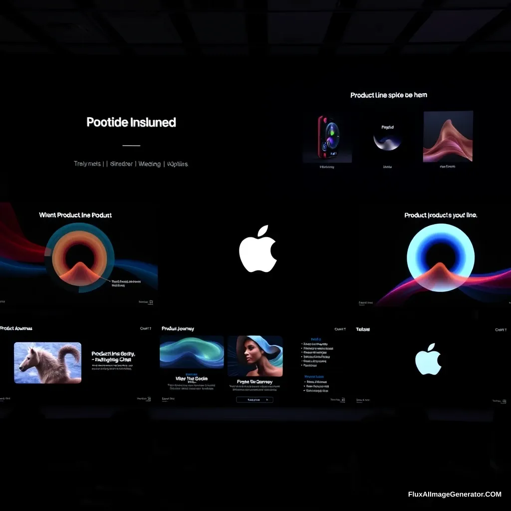 Apple-style PPT slides, product line introductions, and product journeys and customer