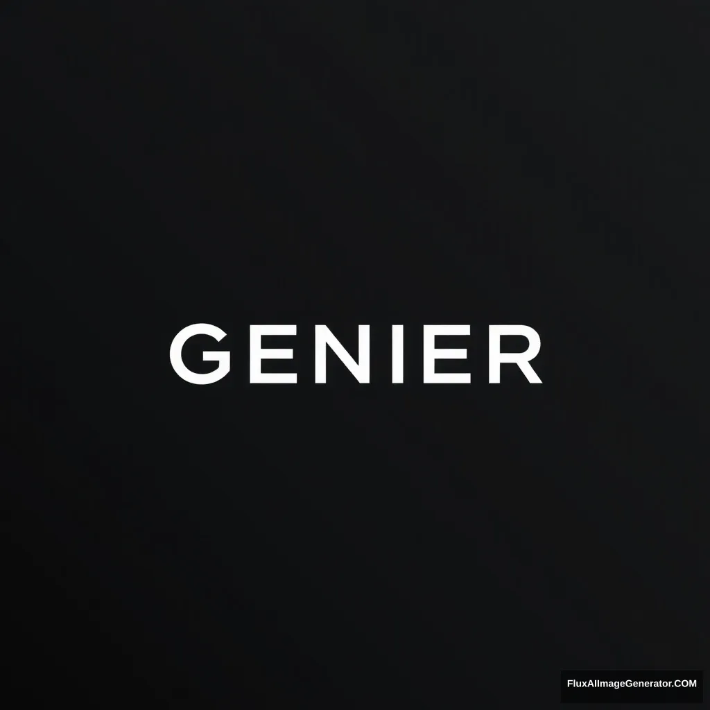 Please create a logo image for a service called GENIER. It should be a simple logo image made only of lines and in solid black color.