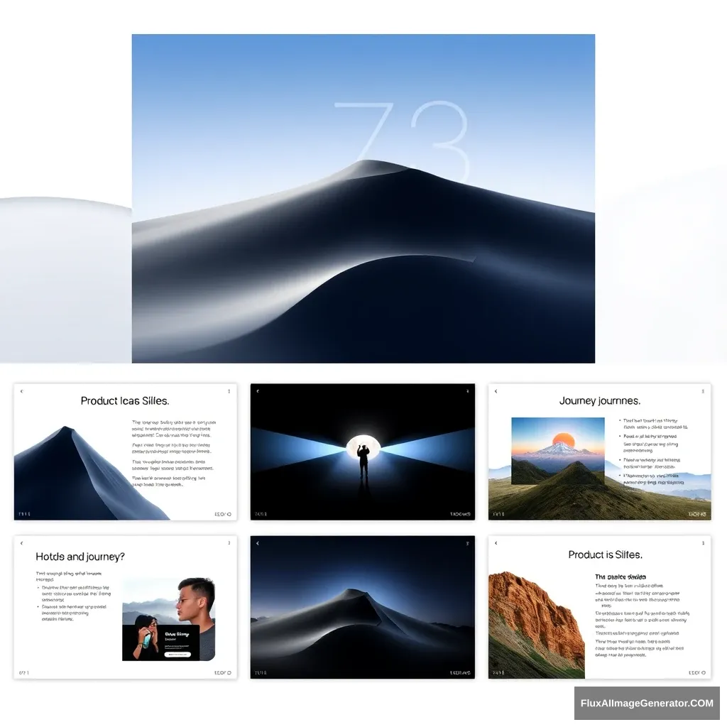 Apple-style PPT slides, product line introductions, and journeys