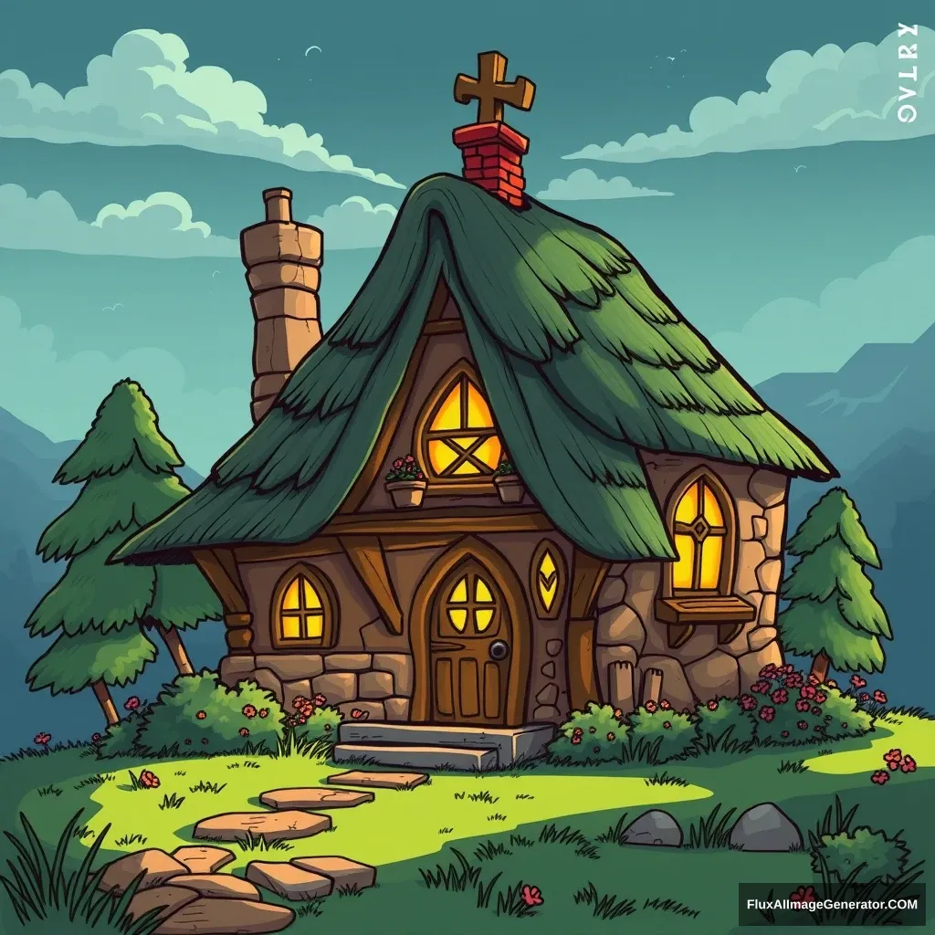 A house in the Zelda cartoon. - Image