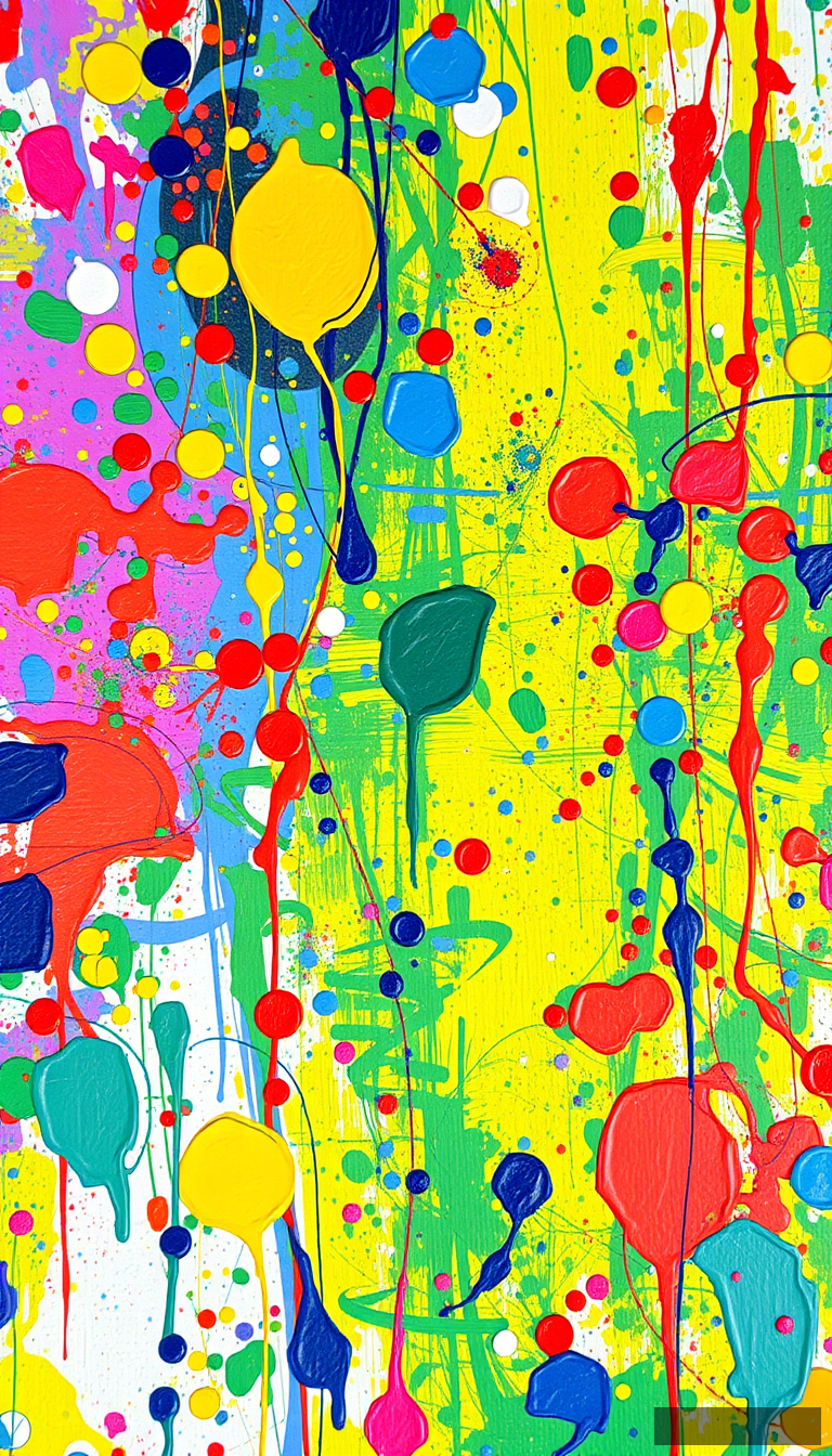 Color paint splatter background abstract oil painting splatter. - Image