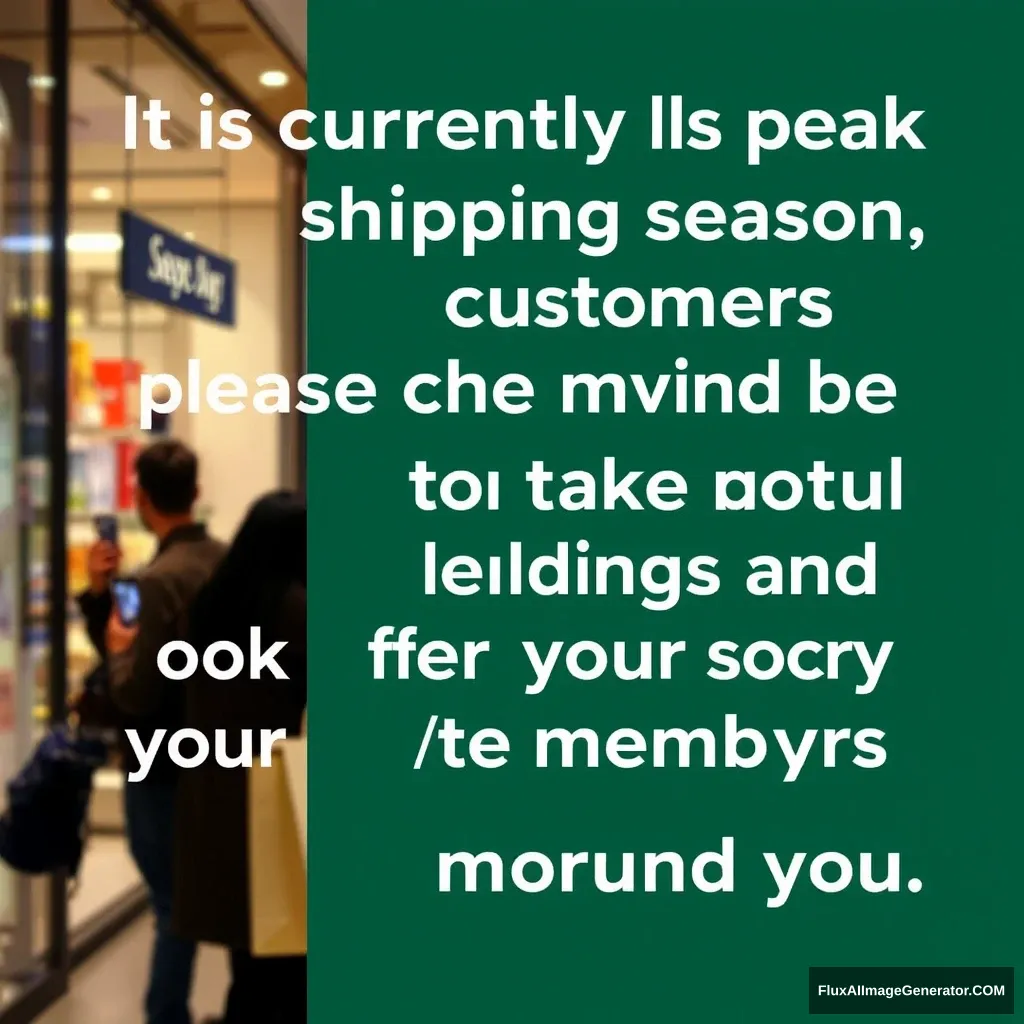 "It is currently the peak shopping season, please customers be mindful to take care of your personal belongings and look after your family members around you." - Image