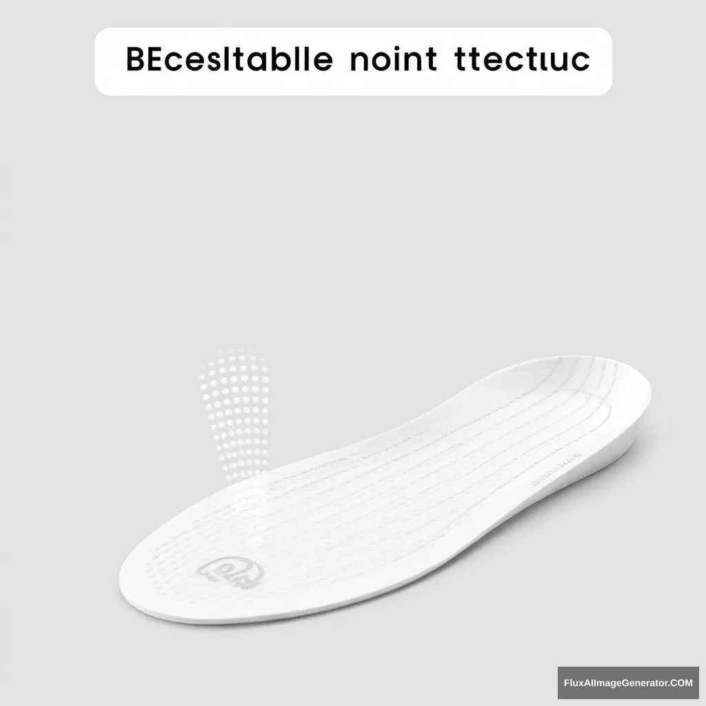 A pair of insoles with a breathable point matrix structure, the insoles are white, 3D printed, and look like corrective insoles, with the arch area elevated.