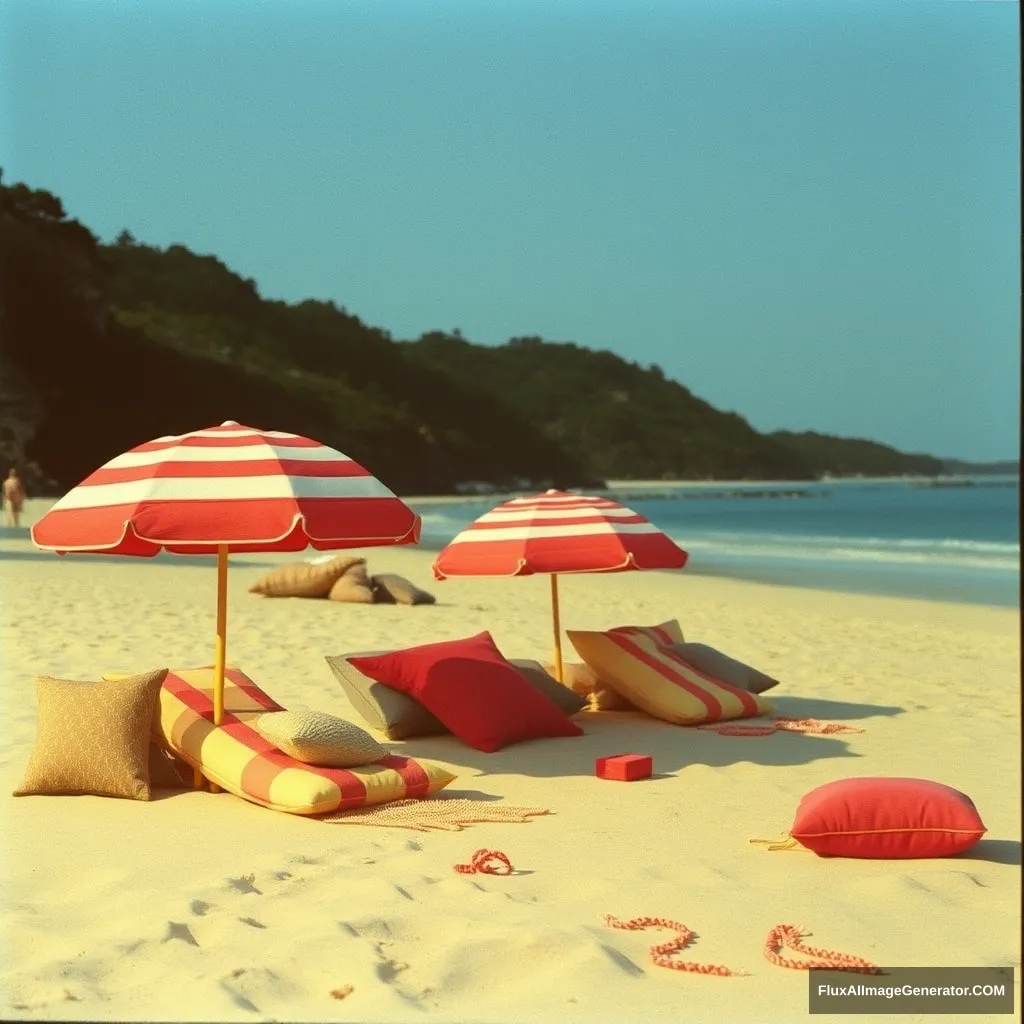 Fake Beach made from pillows, 1970s - Image