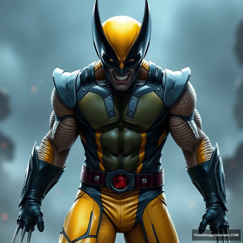 Wolverine Marvel character in the year 2099. Full body image. - Image