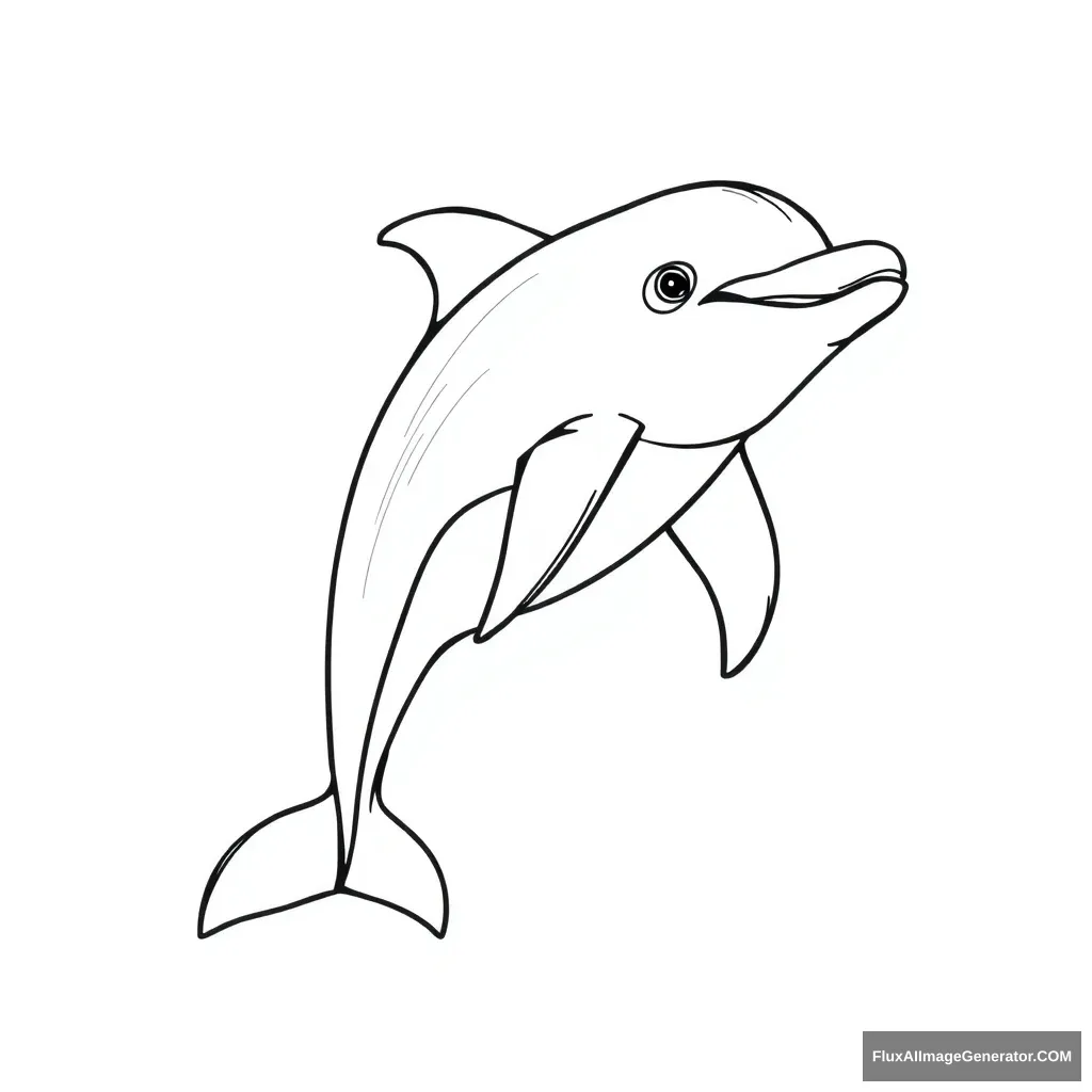 Line drawing of a dolphin