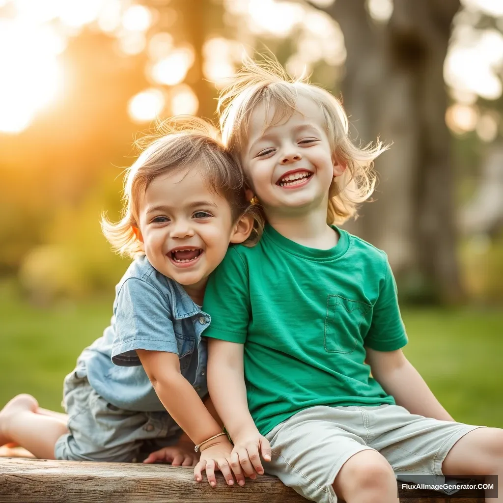 happy boy and happy girl - Image