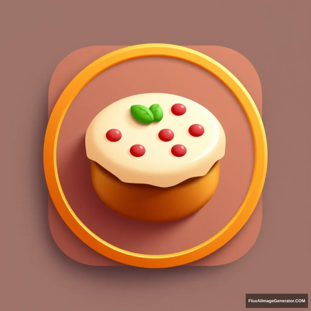 A vector app icon of a round cake.