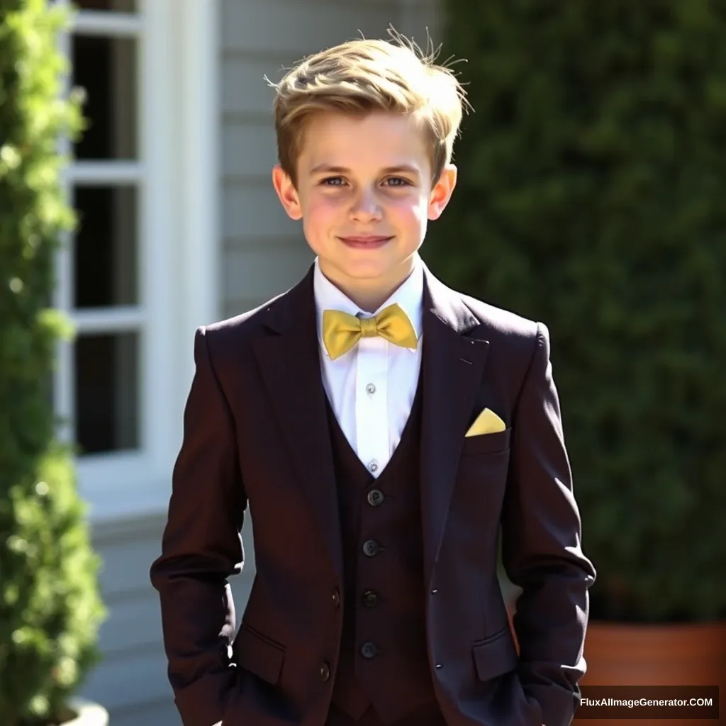 Cute young guy in 3-piece suit