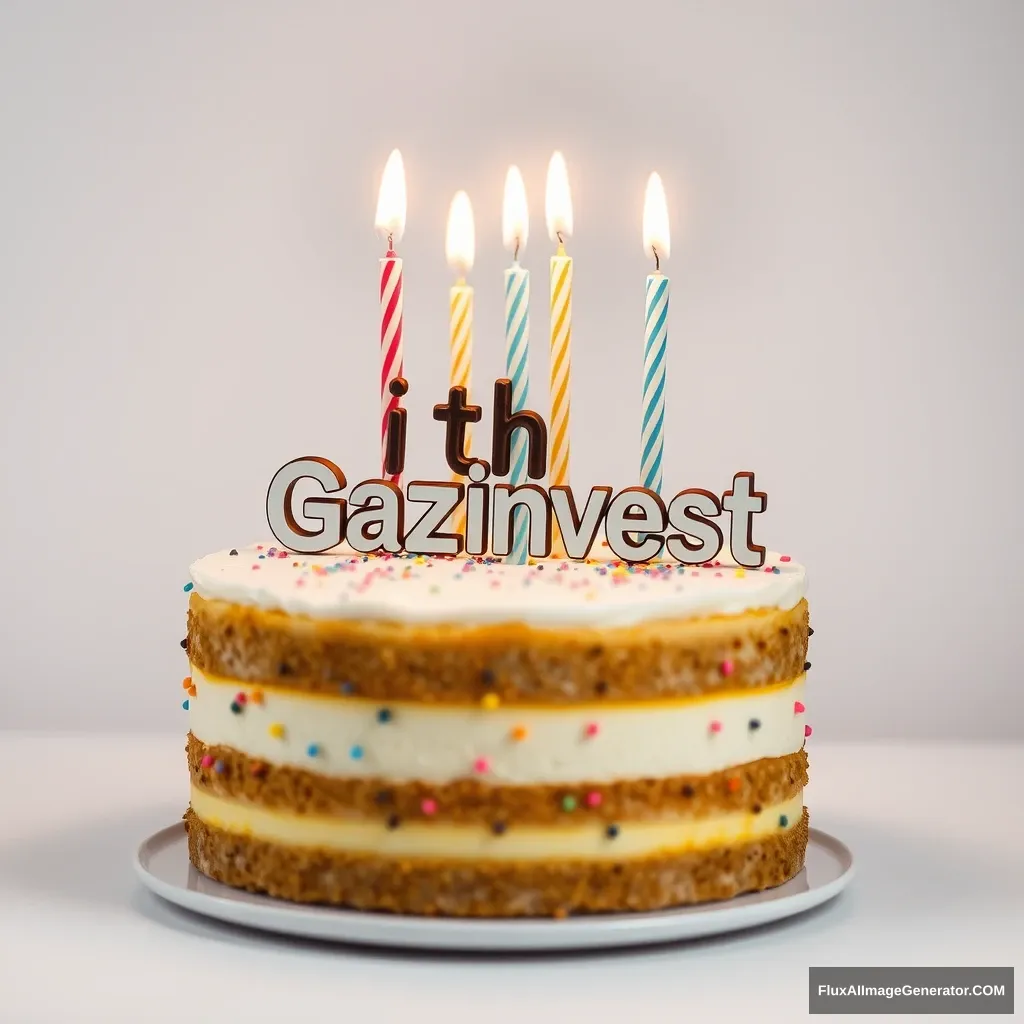 birthday cake with word Gazinvest - Image