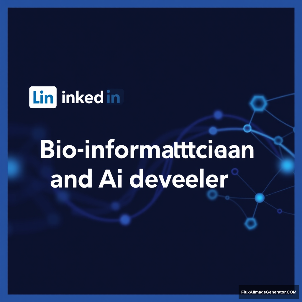 Create a LinkedIn banner for a bioinformatician and AI developer. - Image