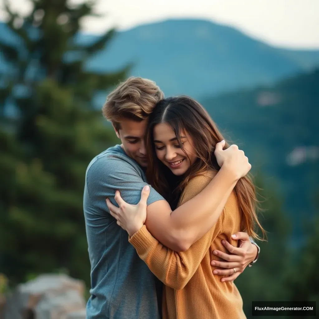 Young Lovers hugging