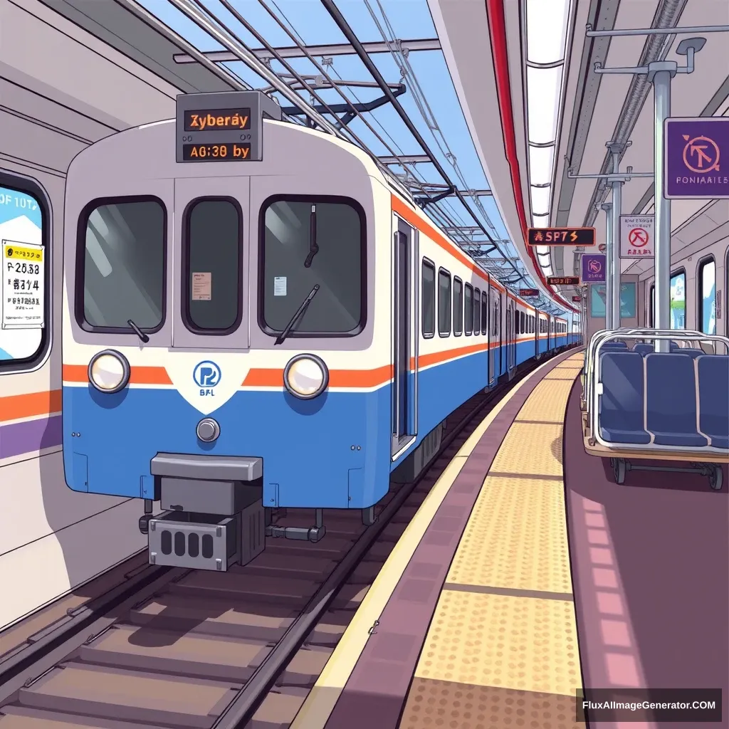 "Train anime style Japanese"