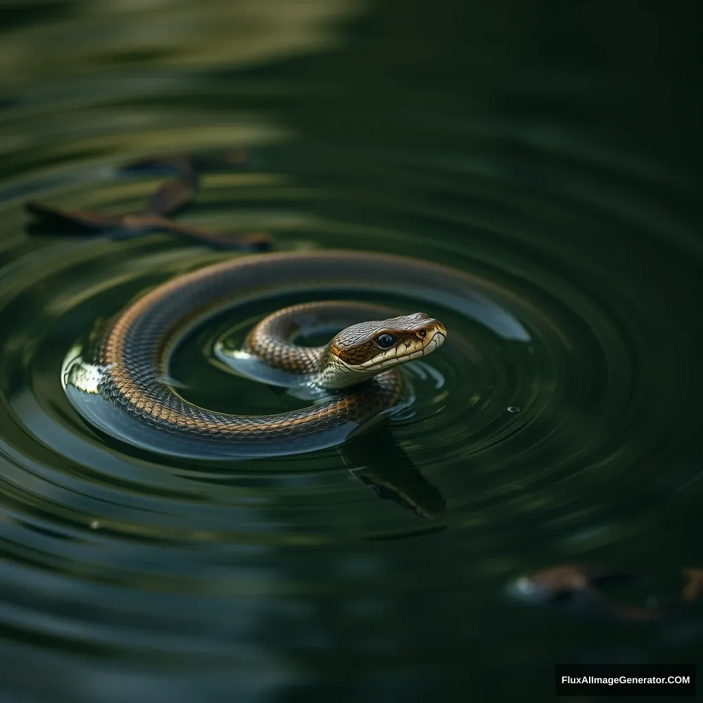 snake in water - Image