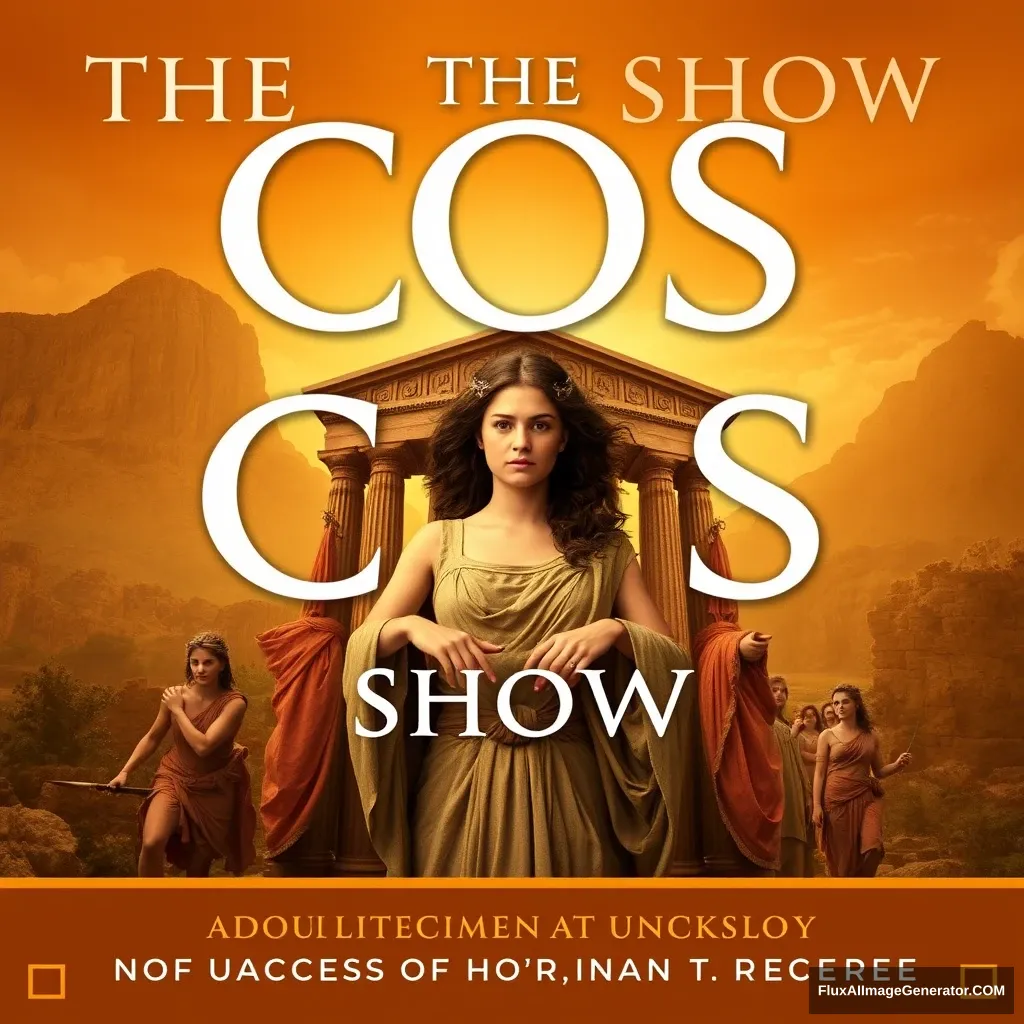 Poster for a new TV show called "The COS Show" about women in ancient Greece.