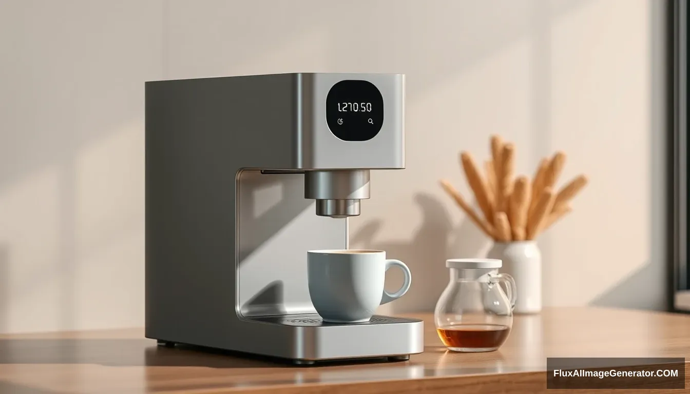 A coffee machine, beautiful, Xiaomi style. - Image