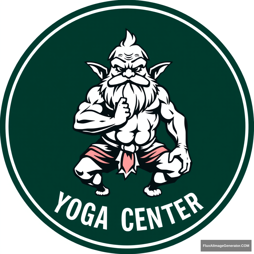 Yoga Center logo: Brutal muscular dwarf - Image